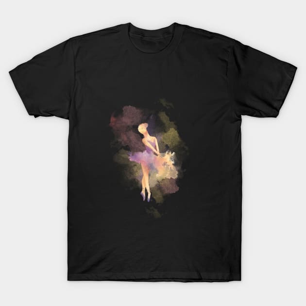 Purple And Pink Watercolor Ballerina T-Shirt by gusstvaraonica